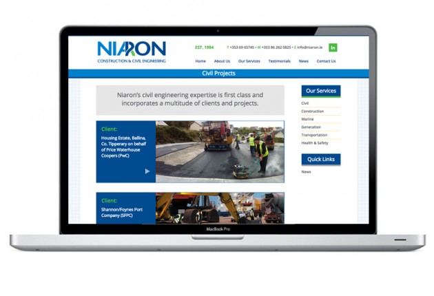 Niaron Ltd New Mobile Responsive Website