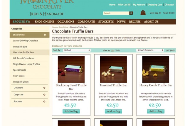 MoonRiver Chocolate – Website