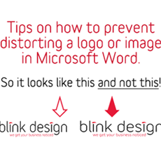 How do you prevent distorting your logo or a photograph in Microsoft Word?