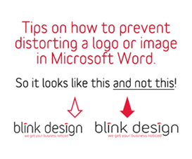 How do you prevent distorting your logo or a photograph in Microsoft Word?